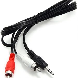 Jack to 2 x RCA Phono Audio Cable 1.5m