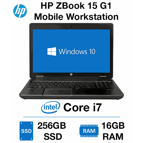LAPTOP HP ZBOOK 15/I7-4800MQ/16GB RAM/256GB SSD/QUADRO K610M 1GB/15.6"/W10
