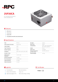 POWER SUPPLY 250W RPC 25P20CA