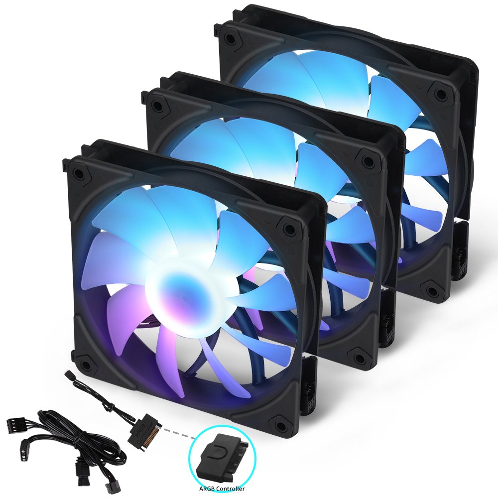 SET NEBULA 3X FAN ARGB UF1203 BLACK