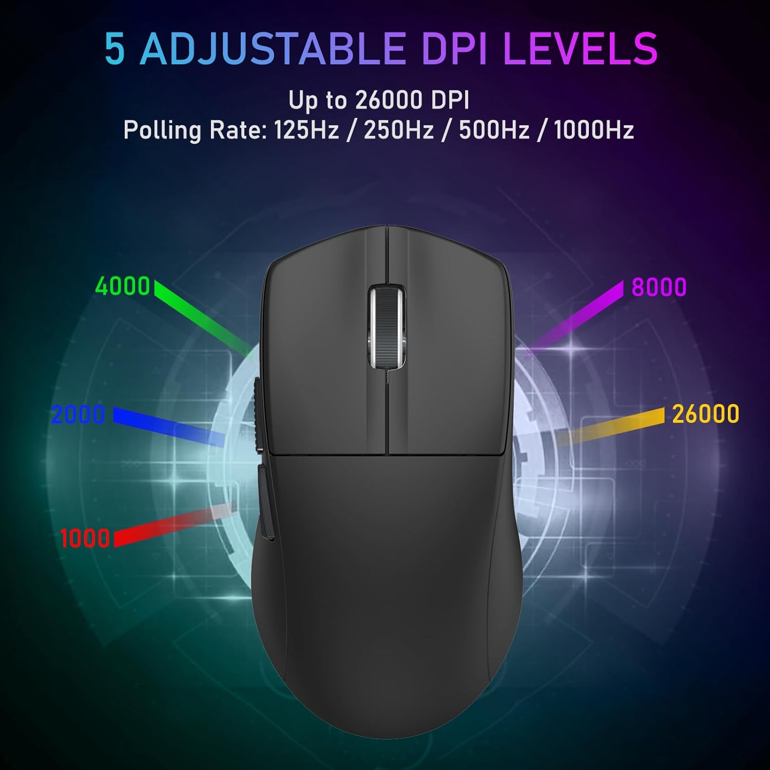 MOUSE WIRELESS E-YOOSO X-44 BLACK 1KHZ - Figura 3
