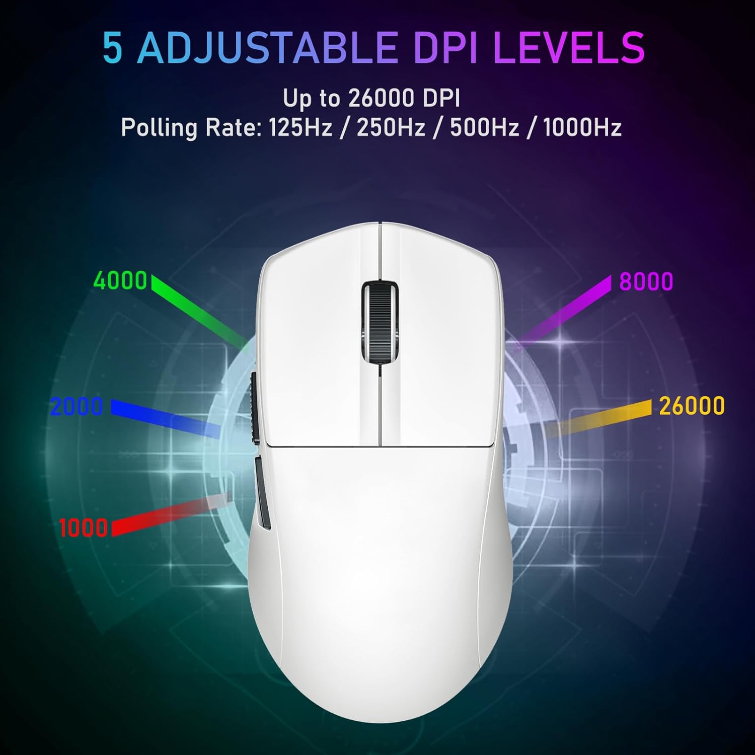 MOUSE WIRELESS E-YOOSO X-44 WHITE 1KHZ - Figura 9