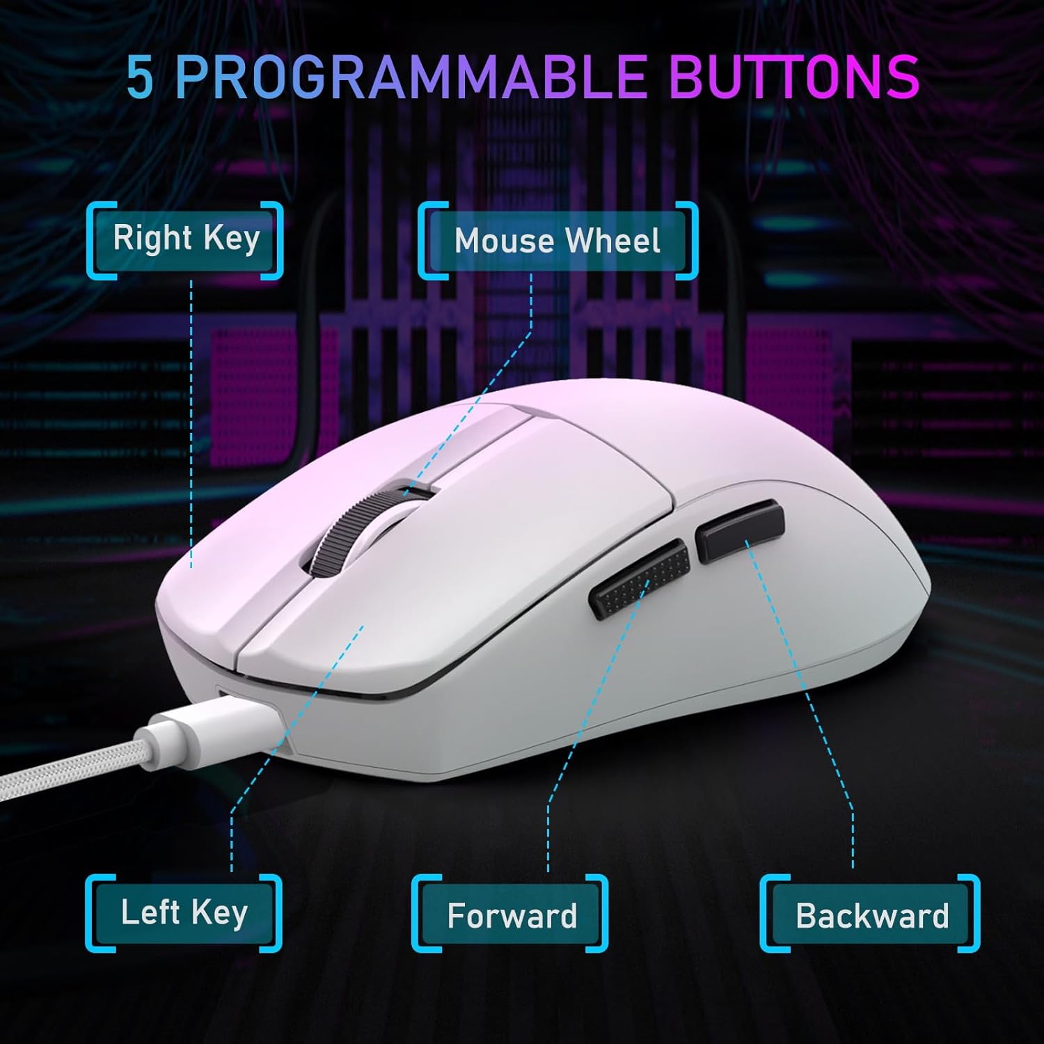 MOUSE WIRELESS E-YOOSO X-44 WHITE 1KHZ - Figura 5