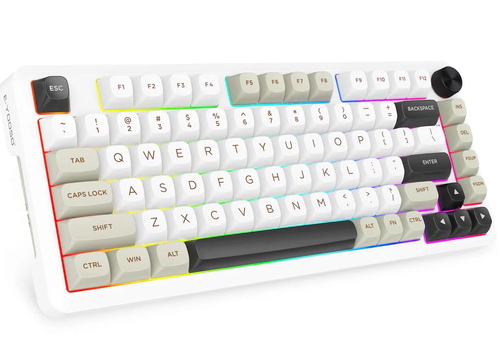 TASTIERE WIFI MEKANIKE E-YOOSO Z-82 White-gray-black Silverwood Switch - Figura 2