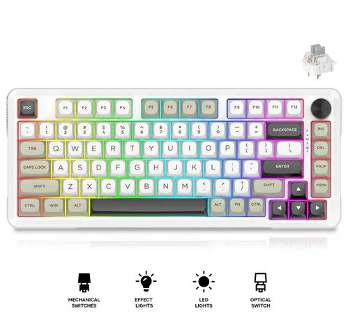 TASTIERE WIFI MEKANIKE E-YOOSO Z-82 White-gray-black Silverwood Switch - Figura 7