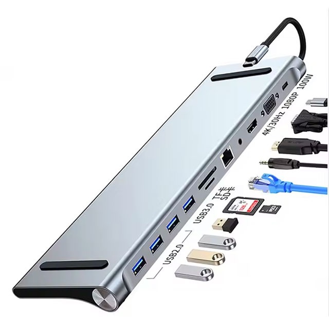 11 in 1 USB-C Hub Laptop Multi-function Interface Extender