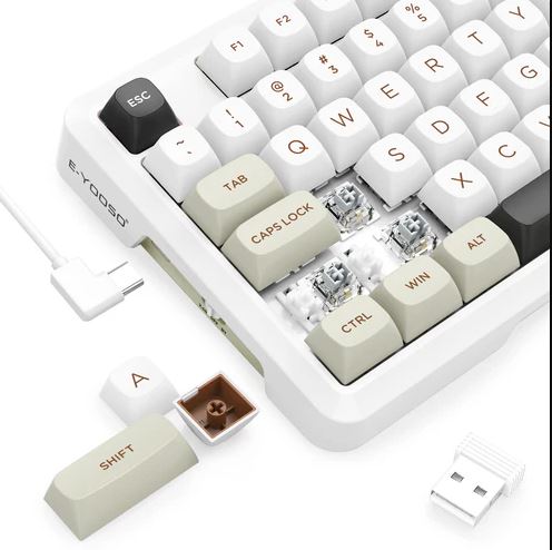 TASTIERE WIFI MEKANIKE E-YOOSO Z-82 White-gray-black Silverwood Switch - Figura 4