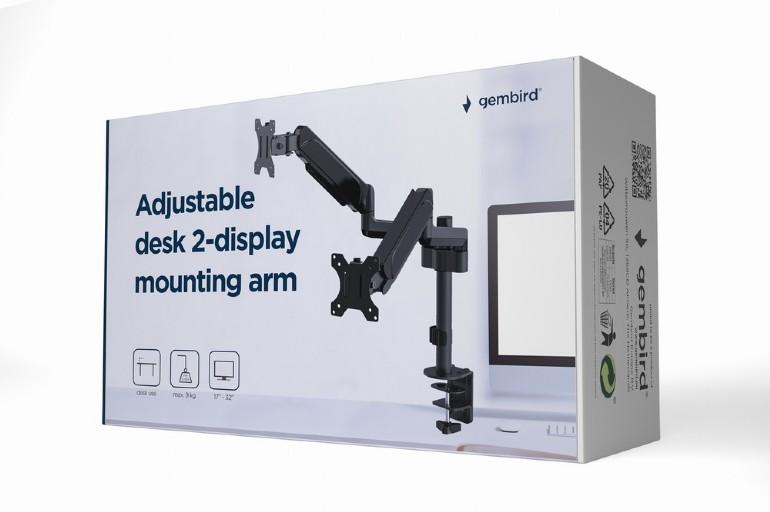 Mbajtëse Monitori Gembird MA-DA2P-01 2-display 17”-32” - Figura 3