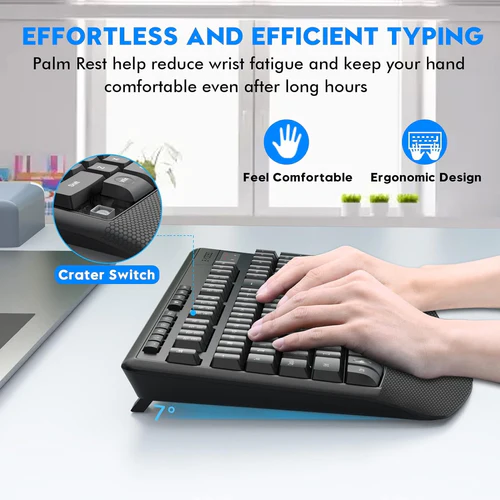 Set Tastiere + Mouse Wireless E-YOOSO E-787 Black - Figura 5
