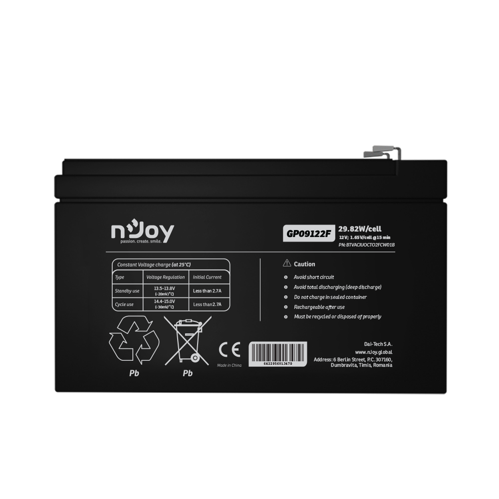 bateri UPS 12V 9Ah nJoy GP09122F