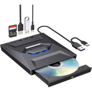 DVD-RW External USB 3.0 me Type-C dhe SD/TF Card Reader